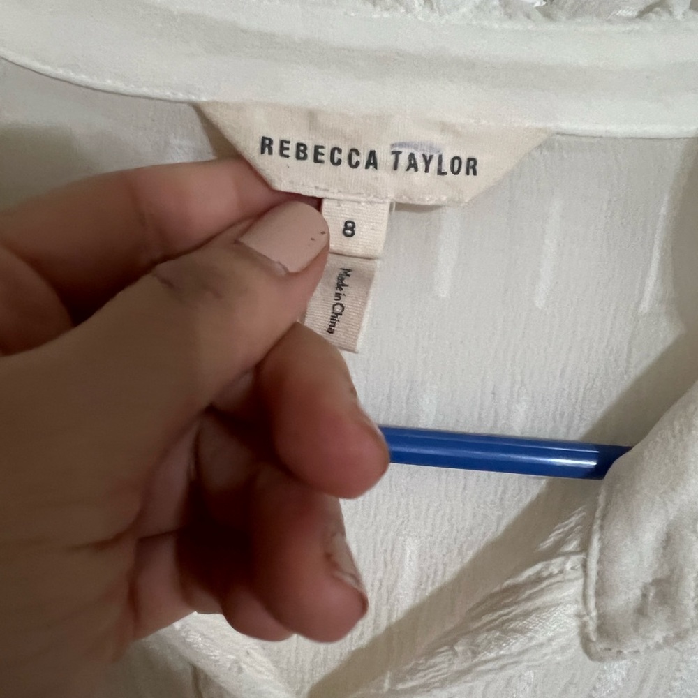 Rebecca Taylor poppy eyelet ruffle silk blouse - Picture 11 of 11